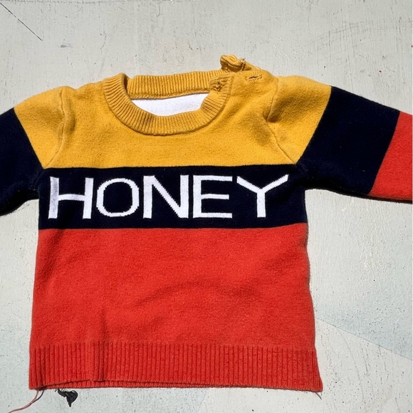 Baby Honey Sweater Multicolor Spell-Out NO SIZE Button Colorblock Fall Kid's - Picture 1 of 11